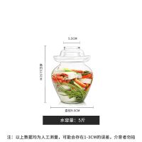 玻璃泡菜坛子加厚密封罐四川家用泡菜坛泡菜罐酸菜咸菜透明玻璃瓶 普通光面款 5斤水容量