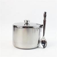 不锈钢糖盅 调味罐 商用调料盒 味精盐辣椒油罐调料瓶 佐料盒配勺 特价 小号7.5cm 糖盅 1个装