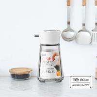 日本ASVEL按压式油瓶 厨房醋瓶家用防漏油壶调料瓶日式玻璃酱油瓶 滴油瓶白色80ml