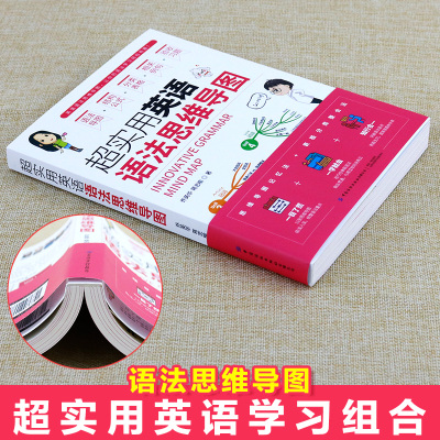 [直营]超实用英语语法思维导图 大学英语语法可搭配词根词缀思维导图 高中英语语法大全 零基础 逻辑英语语法英语语法新