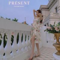 茶与蔷薇超仙连衣裙2021夏季法式桔梗吊带碎花仙女连衣裙[8月31日发完] 吊带款碎花 S