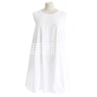 无袖高腰遮肚伞裙女2021夏韩版微胖mm洋气蓬蓬裙子圆领背心连衣裙 白色 S 85--99斤