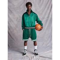 男士休闲短裤跑步健身速干潮流系带短裤夏季半截大裤衩篮球训练裤 绿色 M