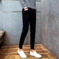 秋季束脚牛仔裤男生冬款潮牌学生工装哈伦裤宽松韩版潮流百搭裤子 0002黑色 S 85-95斤