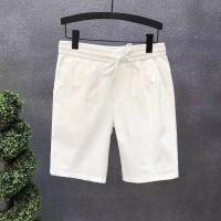 高端潮男夏季穿搭短裤男士夏外穿休闲白色五分裤潮牌松紧系带裤子 白色 M