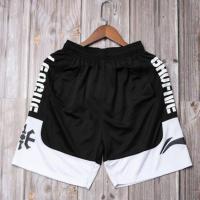 新款潮流路人王篮球短裤男一战成名街头夏季训练宽五分裤速干 一站黑色 L(60-85斤)