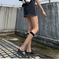 袜子女小腿袜蝴蝶结白色jk夏季薄款长筒袜 小腿网袜1双