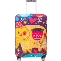 弹力箱套行李箱保护套旅行箱套拉杆箱套适用 26 28 29 30寸防尘罩 卡通象 [M码]22-25寸