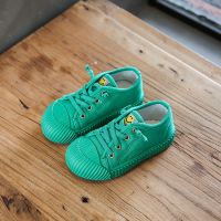 春秋新款儿童帆布鞋男女童休闲鞋校园小白鞋软底宝宝鞋板鞋童鞋潮 A03时尚绿色 21 内长约14