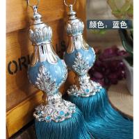[送挂钩]欧式窗帘扣绑带挂球现代简约扎带捆绑绳子流苏饰品束带 蓝色 1个价 /1对请购买数量2