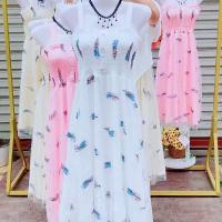 [连衣裙/实拍]新款扣子羽毛款吊带裙搭配披肩微胖女生遮肉温柔 白色单独吊带裙 M码80到100斤