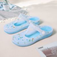 2021新款超轻软底洞洞鞋女夏季旅游防滑果冻鞋鞋沙滩鞋女士凉拖鞋 [8571]蓝色 图案随机 36