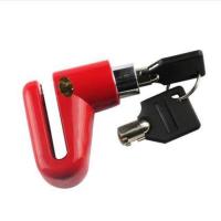 山地车碟刹锁自行车锁摩托车电动车安全防盗锁碟片锁配件骑行装备 红色[带锁架]