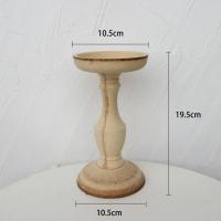 莫兰迪色系彩色烛台复古木质婚庆装饰摆件素胚民宿摄影拍照道具 原木色酒杯烛台