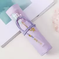 十二星座卷帘卷笔袋韩版创意帆布学生简约插笔袋少女心文具盒 紫色-天蝎座