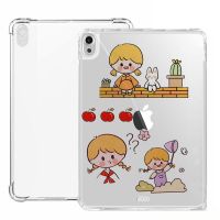 ipad保护壳带笔槽硅胶2021款10.2寸ipadmini4平板保护套pro壳透明 透明色(送可爱贴纸随机) ipad