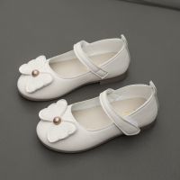 女童小皮鞋2021春秋新款单款蝴蝶结休闲鞋时尚透气软底儿童鞋夏季 T818白色 26码/内长15.5厘米
