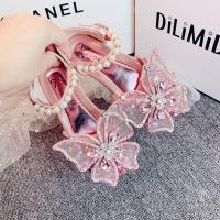 [高端走秀款]女童超仙水钻蝴蝶儿童春秋季软底表演出单鞋公主鞋 粉色款 夏新品拍下送礼物 21 码/鞋内长13.3CM