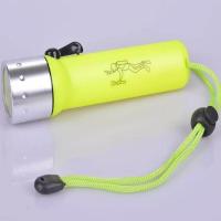 LED专业潜水手电筒水下抓鱼超亮防水强光户外黄光头灯充电夜照明 一个黄色手电筒