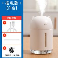 小型加湿器家用卧室房间香薰迷你车载办公学生大雾量补水保湿喷雾 白色 单机[配数据线]