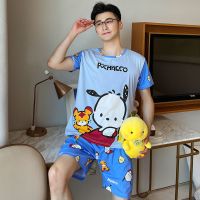 夏季男士睡衣加肥加大码夏天韩版青少年男学生套装薄款短袖200斤 一套价格222#小熊 L码适合[100-120斤]