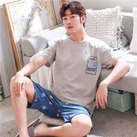 南极人男士睡衣夏季薄款棉质短袖青少年学生男童卡通家居服可外穿 [菠萝白兔]806 发短饮料 标准版L码[105-125斤