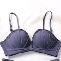 无肩带防滑内衣女抹胸式文胸小胸聚拢调整胸罩上托隐形夏裹胸少女 蓝色单件 32/70A