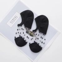 【2-10双】袜子女韩版短袜船袜隐形袜夏季薄款不勾丝不掉跟女袜子 黑色 2双