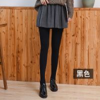 春季打底裤女外穿条纹高腰显瘦加绒加厚保暖一体裤加大薄款连裤袜 黑色 连袜【均码】薄款130g不加绒