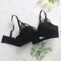 内衣女小胸专用无钢圈聚拢薄款学生高中少女小胸显大文胸罩套装夏 黑色(单件) 32/70