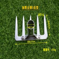 农用钉耙多功能钢扒子铁耙子小耙子搂草松土种菜园林工具五齿钉耙 加厚5齿钉耙 单头