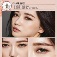 NOVO自动旋转双头眉笔细头持久防水防汗眉笔套装不脱色不晕妆 1#深咖色(送3片眉卡+3根替换芯)