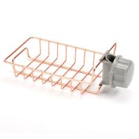 水龙头置物架水槽架沥水篮不锈钢洗碗海绵厨房用品水池抹布收纳架 玫瑰金-单层加厚款[便携收纳]