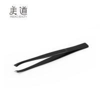 小镊子眉夹拔毛钳拔胡子胡须假睫毛夹套装修眉全套工具神器不锈钢 电咏黑色斜口眉夹