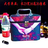 大容量化妆箱收纳盒韩国硬壳化妆包大小号化妆品包随身便携手提包 单层 往后余生 小号
