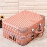 化妆包2020新款14寸化妆箱手提便携化妆品收纳盒大容量小行李箱16 玫瑰金 14寸[手提化妆包无密码锁]