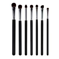 眼影刷眼部化妆刷套装真马毛动物毛软毛便携眼影套刷超软新手工具 黑色7支套装 精选优质小马毛