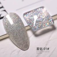 钻石星空爆闪指甲油胶2021年新款流行色超闪亮片璀璨铂金色光疗胶 【星钻甲油胶001】 【10ml】
