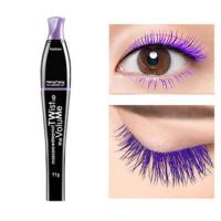 李佳琦推荐睫毛膏防水纤长自然卷翘浓密不晕染加长彩色蓝色紫色棕 紫色