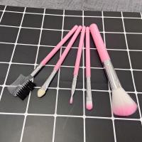 新款5/8支独角兽眼影套刷收纳铁盒彩妆刷眼影刷软毛便携彩妆套刷 五支粉色