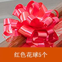 结婚楼梯扶手纱幔装饰婚庆用品婚房布置创意浪漫花球拉花婚礼道具 大朵红色拉花(5个)