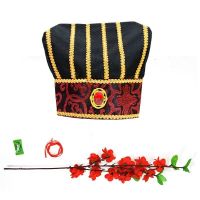 跑男诸葛帽吃糖帽子戴帽子吃糖结婚礼接迎亲整蛊新郎伴郎游戏道具 诸葛帽含【糖4颗+红绳+花枝+胶棒】