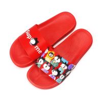 新款夏季拖鞋女家居家卡通凉拖鞋情侣洗澡浴室内外穿防滑家用男潮 PVC 哈士奇(红色) 36-37(适合35-36脚)