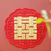 结婚喜子双喜门贴床头喜高档床头喜婚房布置窗贴喜玻璃门贴双喜贴 50*50金钱喜