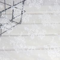 蕾丝服装面料舞台婚庆布置纱幔签到台装饰台桌布网纱窗帘布料 白色一朵花薄