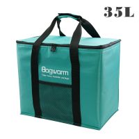 35L简易外卖保温箱折叠送餐保温包大号铝箔保温袋冷藏袋保鲜冰包 WDB35L-绿色送6个冰袋
