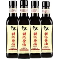 千禾特级酱油500ml*4瓶 酿造生抽 不加防腐剂 酿造酱油 非转基因 特级酱油500ml*4瓶