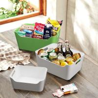 宜家收纳盒长方形塑料小盒子白色迷你无盖桌面整理储物盒PP瓦瑞拉 白色中号（24X17CM)宜家采购