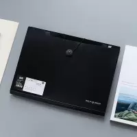 风琴包多层文件夹子文件袋写字板学生用试卷收纳夹资料册插页创意 全黑色 写字板