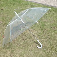 蕾丝裙边白色透明爱心印花三折叠伞创意雨伞女士透明学生小清新伞 透明白